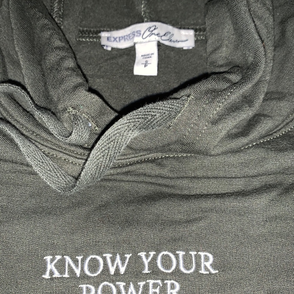 “know your power” crop top sweater